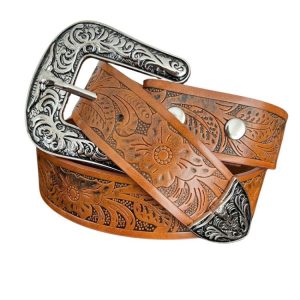 Western Embossed Synthetic Leather Belt