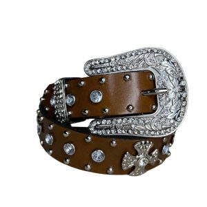 Girls Western Bling Belt – Crystal Cross Design