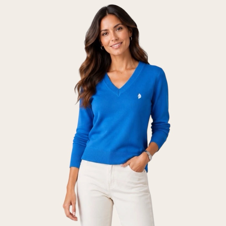 V-Neck Knit Sweater