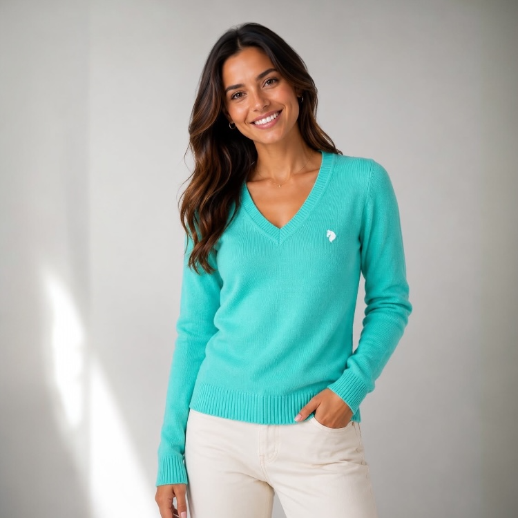 V-Neck Knit Sweater