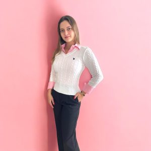 Cable Knit V-neck