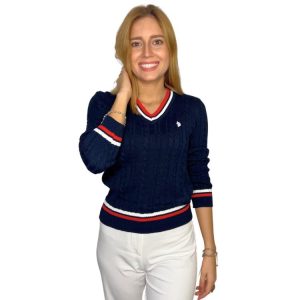 Cable Knit V-neck sweater