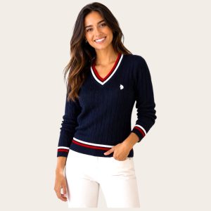 Cable Knit V-neck sweater