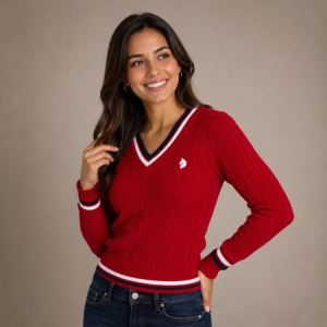 Cable Knit V-neck sweater