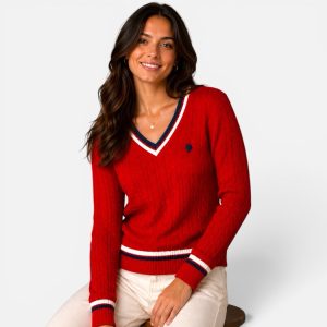 Cable Knit V- neck sweater