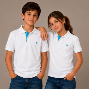 Polera con cuello 100% algodón piqué