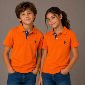 Polera con cuello 100% algodón piqué