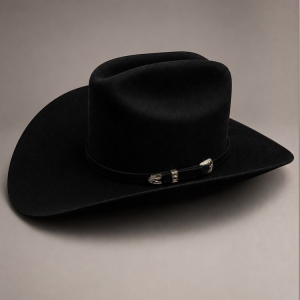 Sombrero con hebilla de plata 925 con incrustaciones de ónix